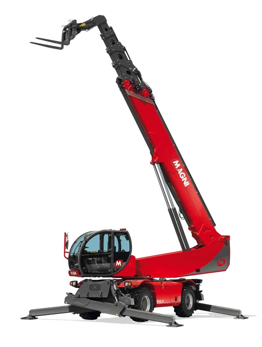 Magni RTH 8.39 rotating telescopic handler with boom raised
